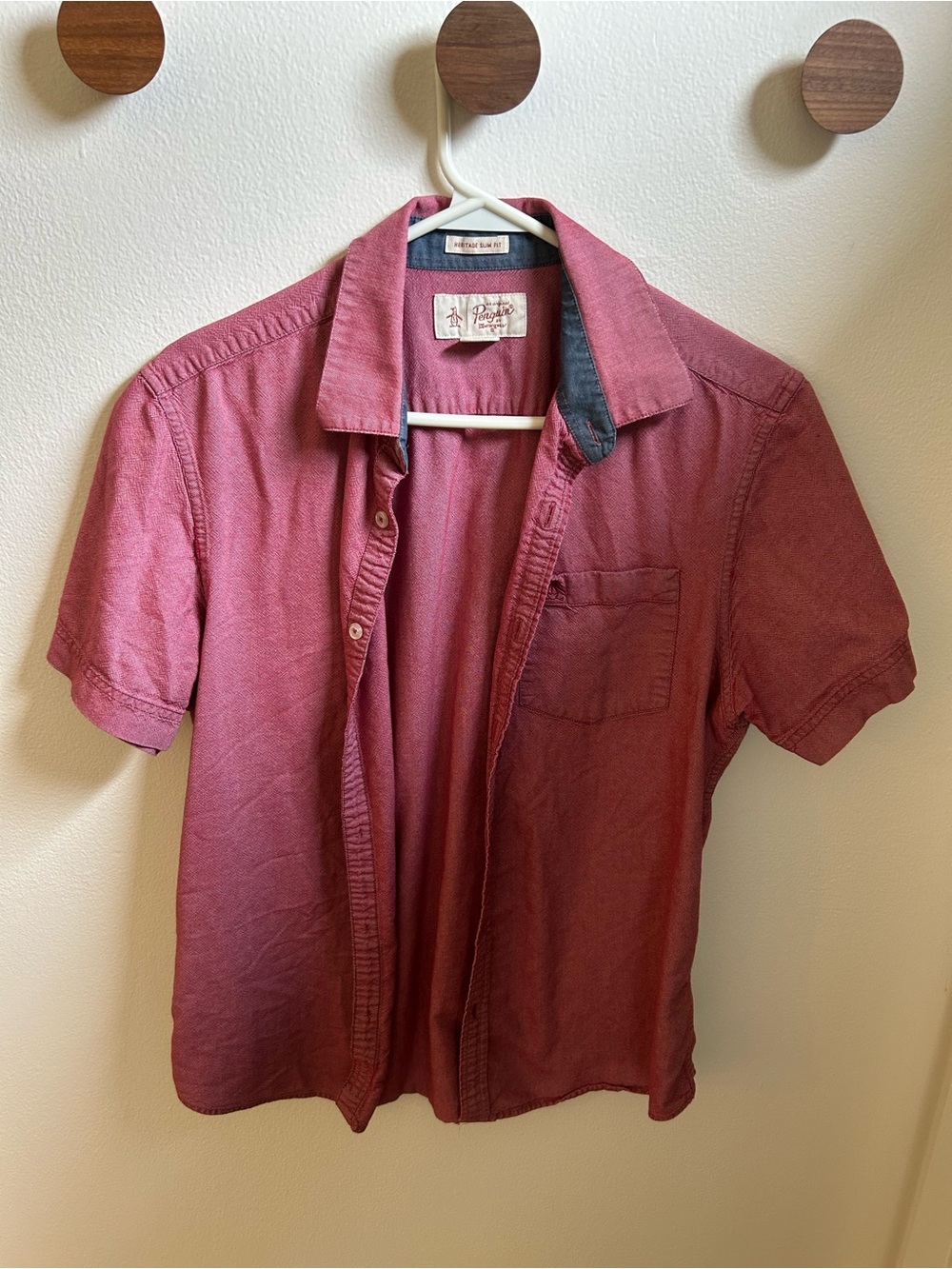 Heritage Short-Sleeve Button-Down Shirt in Dusty Rose